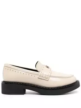 Лоферы с логотипом Oval T TWINSET, бежевый