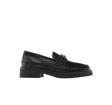 Лоферы с металлическими деталями Massimo Dutti, черный