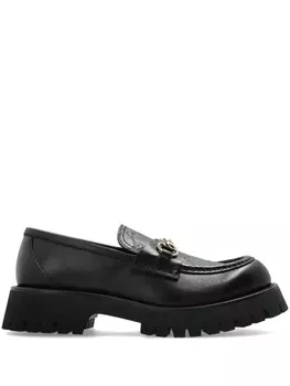 Лоферы с отделкой Horsebit Gucci, черный