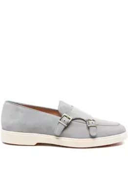 Лоферы с пряжками Santoni, синий