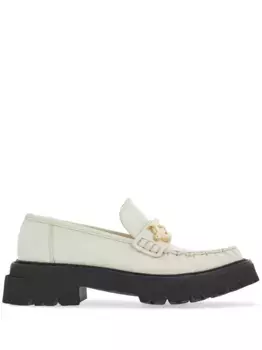 Лоферы с пряжкой Gancini Ferragamo, белый