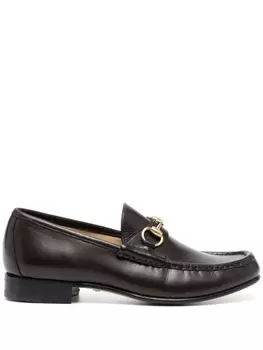 Лоферы с пряжкой Horsebit Gucci, коричневый