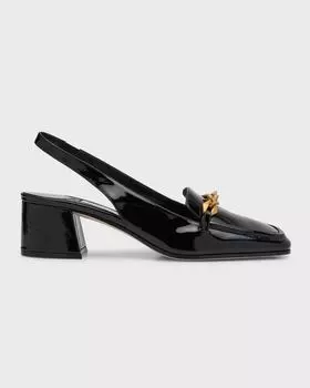 Лоферы с ремешком на пятке и цепочкой Diamond Tilda Jimmy Choo, цвет Black
