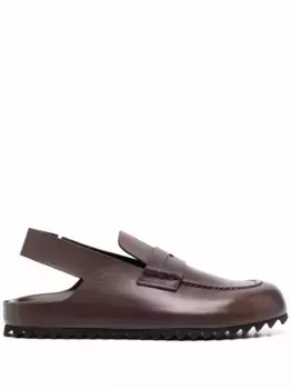 Лоферы с ремешком пятке Officine Creative, коричневый