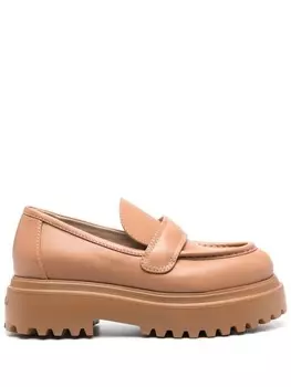 Лоферы с тисненым логотипом Le Silla, коричневый