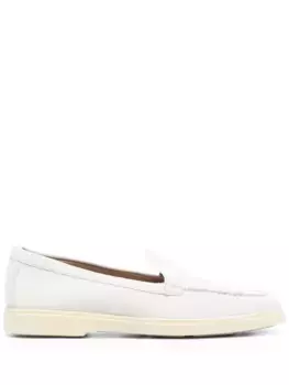 Лоферы с закругленным носком Santoni, белый