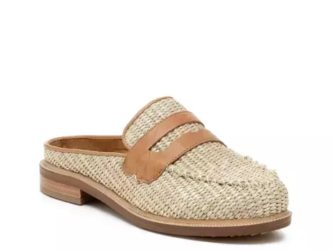 Лоферы с замком Kelsi Dagger Brooklyn, Natural Beige Raffia