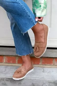 Лоферы Samson с бахромой Linzi, коричневый