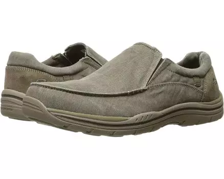 Лоферы SKECHERS Expected - Avillo, цвет Khaki Canvas/Suede