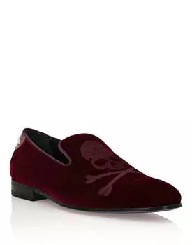 Лоферы Skull&Bones Philipp Plein, цвет Bordeaux
