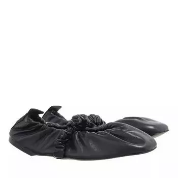 Лоферы soft square scrunchie ballerina Ganni, черный