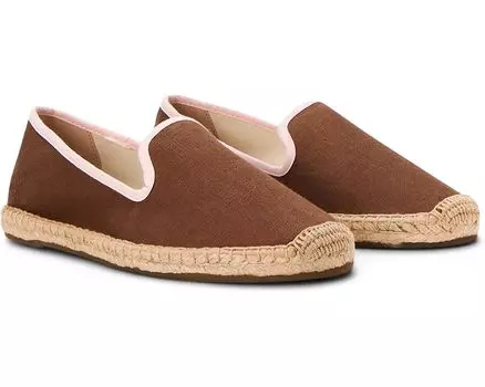 Лоферы Soludos Smoking Slipper Espadrille, цвет Brown / Light Pink