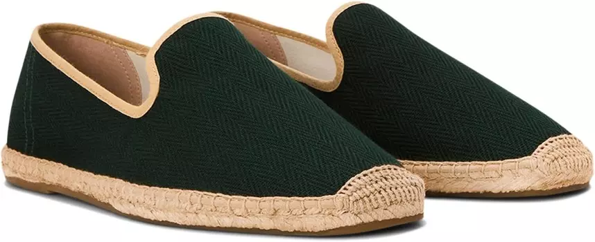 Лоферы Soludos Smoking Slipper Espadrille, цвет Green / Tan