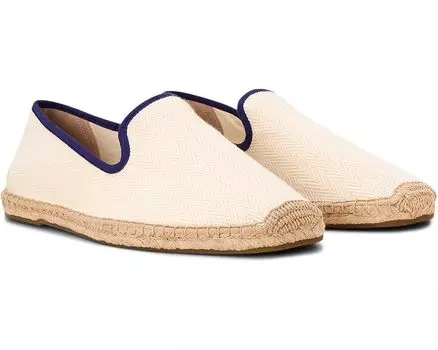 Лоферы Soludos Smoking Slipper Espadrille, цвет Ivory / Dark Blue