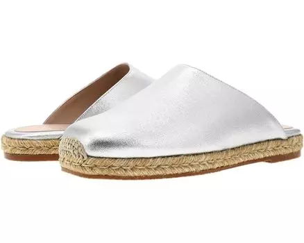 Лоферы Stuart Weitzman Dree Slide Espadrille, цвет Silver/Natural