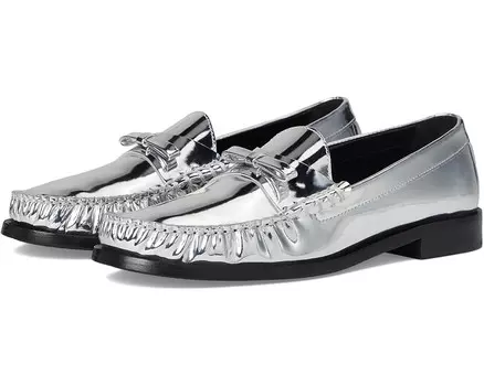 Лоферы Stuart Weitzman Lottie Bow Loafer, серебряный