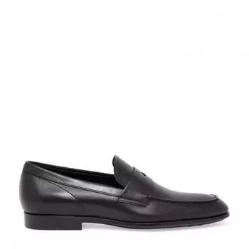 Лоферы TOD'S Leather loafers, черный