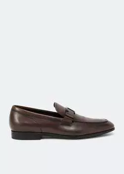 Лоферы TOD'S Leather loafers, коричневый