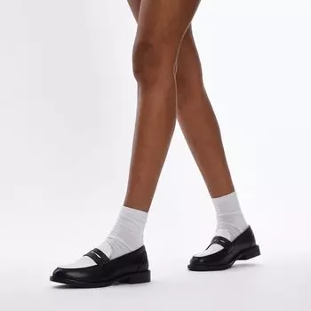 Лоферы Topshop Callie Leather, черный/белый