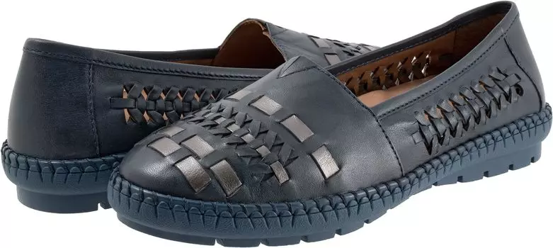 Лоферы Trotters Rory, цвет Navy/Silver