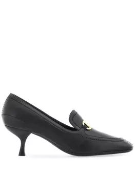 Лоферы Vara на каблуке-рюмке Ferragamo, черный