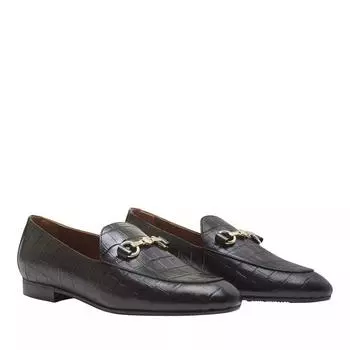 Лоферы vendme fleur calfskin leather loafers croco Isabel Bernard, черный