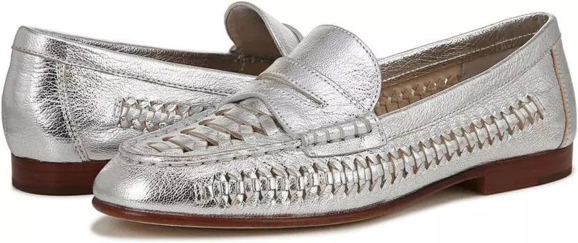 Лоферы Veronica Beard Penny Woven, серебряный