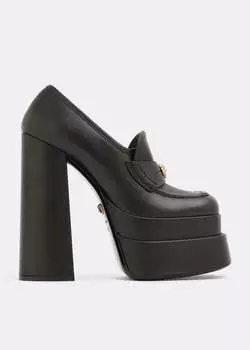 Лоферы VERSACE Intrico platform loafers, черный