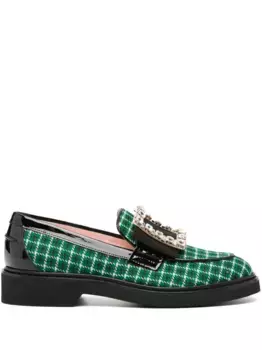 Лоферы Viv' Ranger с кристаллами Roger Vivier, зеленый