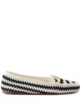 Лоферы в технике кроше Prada, синий