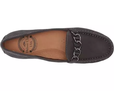 Лоферы Women's Leather Chain Detail Driving Loafer Driver Club USA, серый