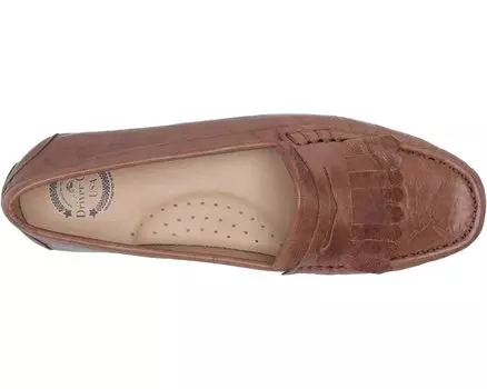 Лоферы Women's Leather Made in Brazil Kilt Detail Driver Moc Loafer Driver Club USA, тан краш