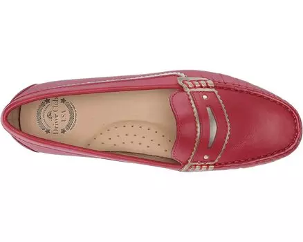 Лоферы Women's Leather Made in Brazil Luxury Jagged Penny Driving Style Loafer Driver Club USA, красный