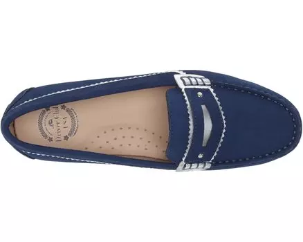 Лоферы Women's Leather Made in Brazil Luxury Jagged Penny Driving Style Loafer Driver Club USA, синий