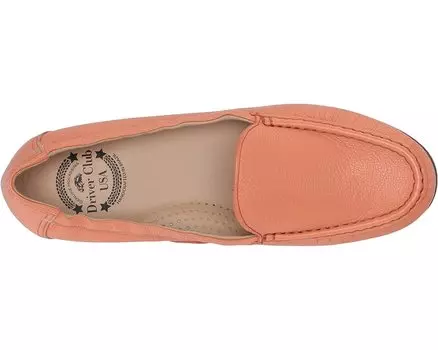 Лоферы Women's Leather Made in Brazil Venetian Scrunch Back Loafer Flat Driver Club USA, лосось наппа мягкий