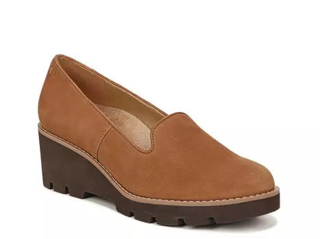 Лоферы замшевые Willa Vionic на танкетке, коричнево-бежевый