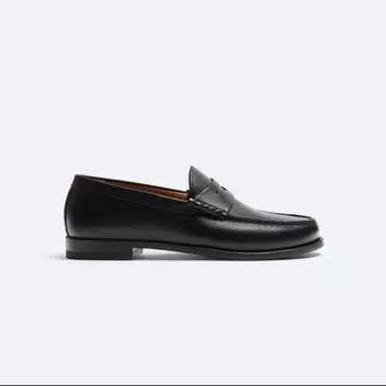 Лоферы Zara Leather Penny, черный