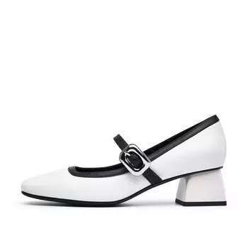 Лоферы женские белые/черные Chrisdien Deny/Cress Danny