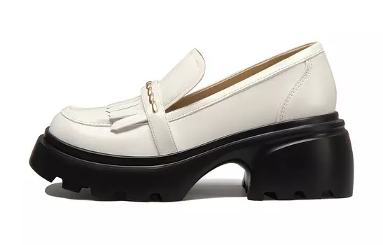 Лоферы женские белый Lily Wei