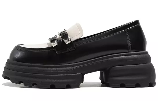 Лоферы женские бежевый/черный Tuopin