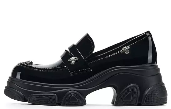 Лоферы женские черные Gg-Cc