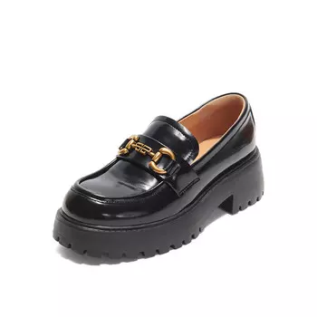 Лоферы женские черные Pt'Son