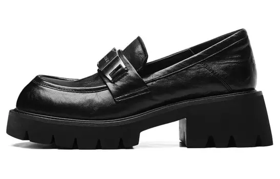 Лоферы женские черный Bosssunwen