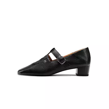 Лоферы женские черный Bosssunwen