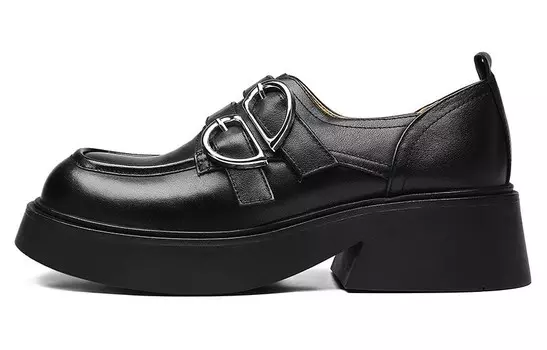 Лоферы женские черный Bosssunwen