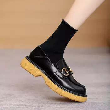 Лоферы женские черный Dme