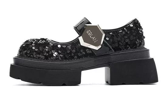 Лоферы женские черный Eblan