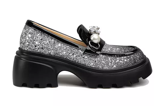 Лоферы женские черный Lily Wei