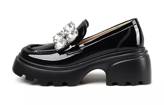 Лоферы женские черный Lily Wei