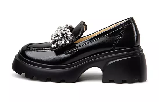 Лоферы женские черный Lily Wei